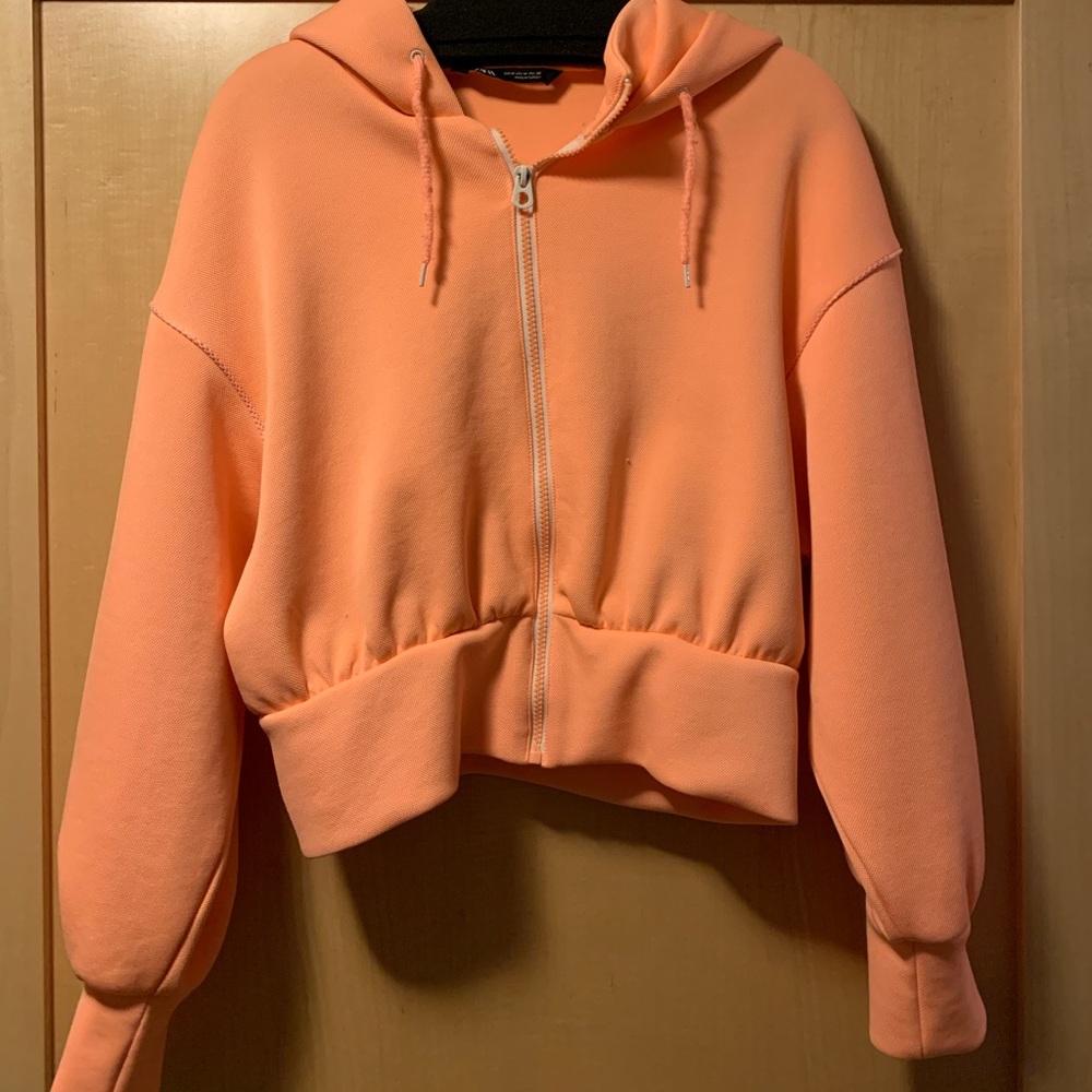Zara Cropped Hooded Sweatshirt - Picture 2 of 3